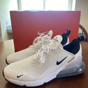 Nike Air Max 270 Golf, Size 11, White/Black - Pure Platinum